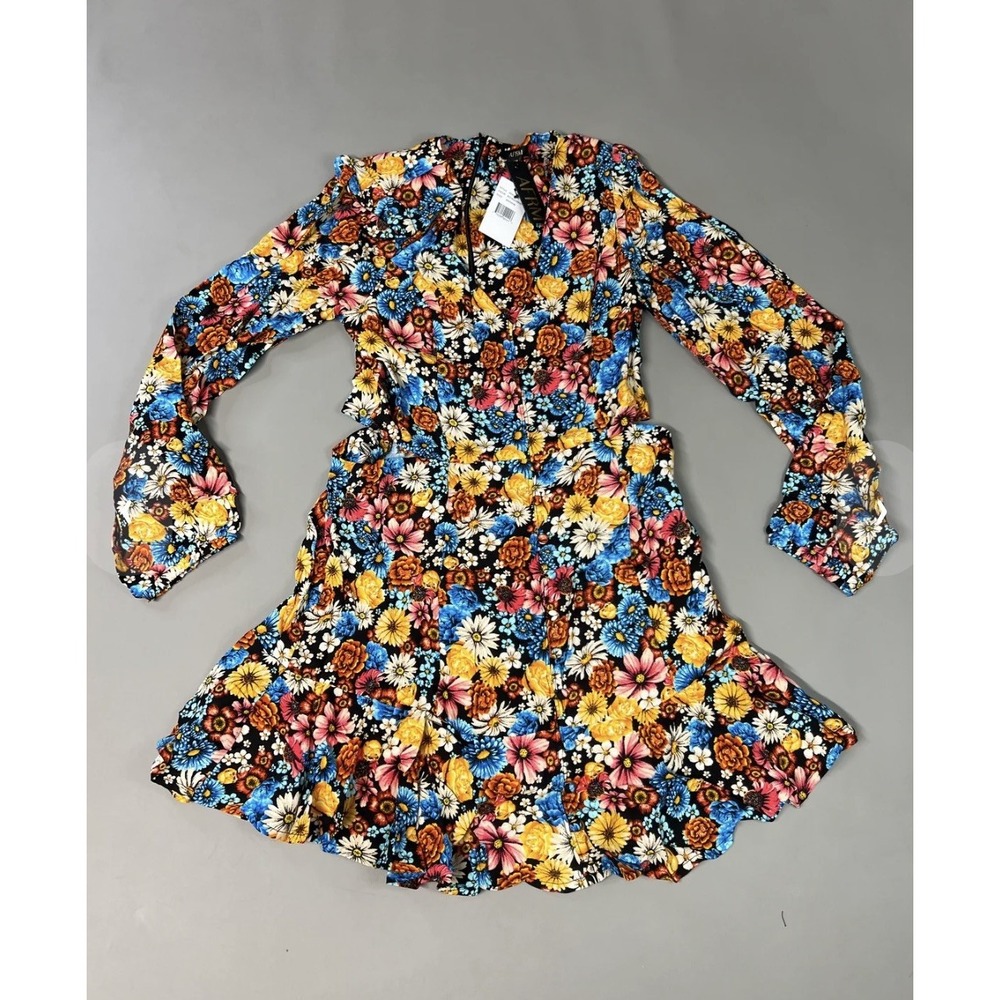 AFRM X Revolve Monna Sike Cutouts Mini Dress Women's Multi Wildflower sz medium